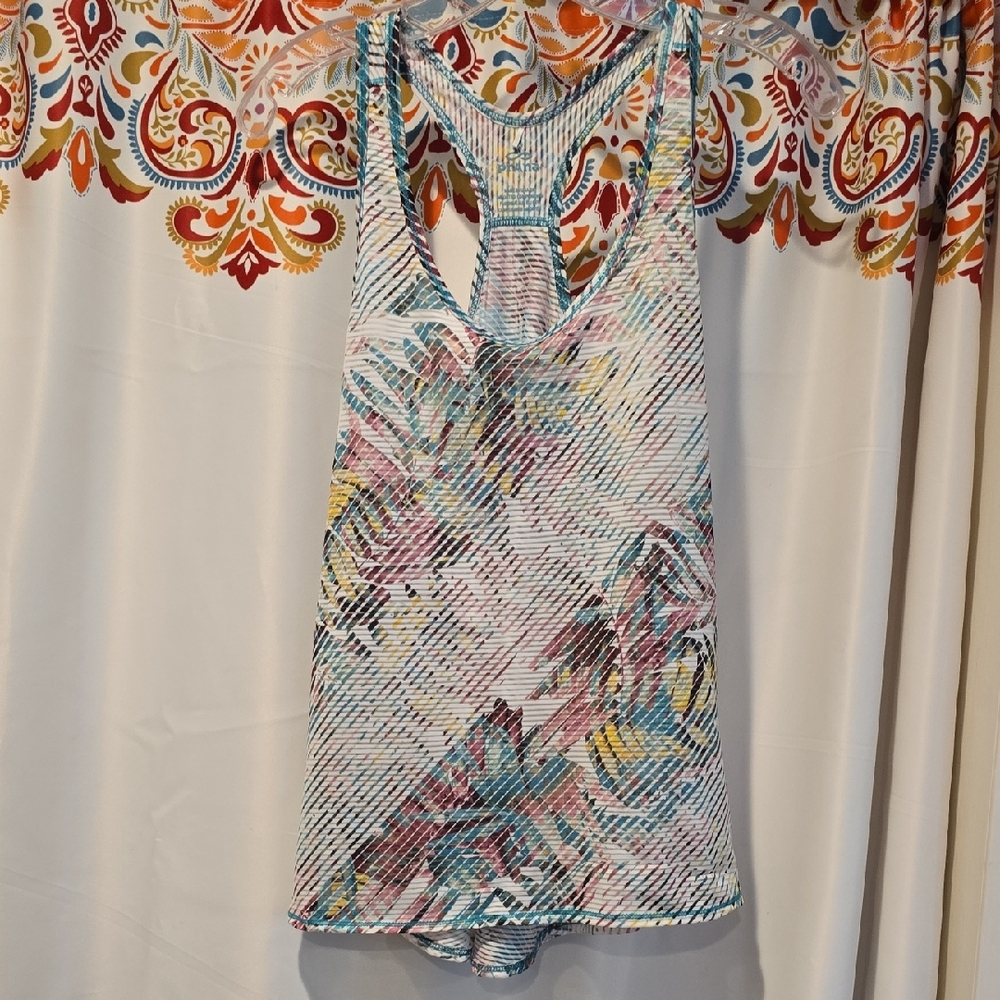 Prana Tropical Multicolor Burnout Tank
